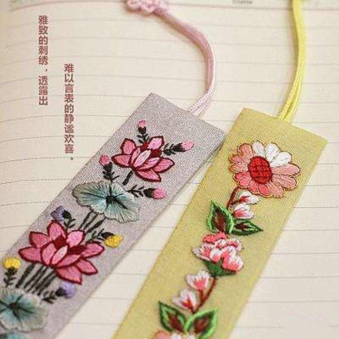 精美書籤製作方法圖片(手工diy:6種刺繡書籤的做法,簡單易學,新手小白