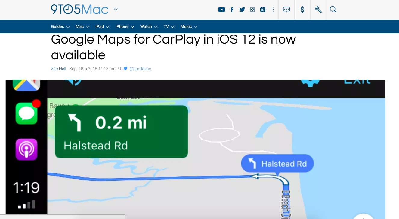 果粉有盼头了！苹果CarPlay适配开启内测：这是最好用的地图导航