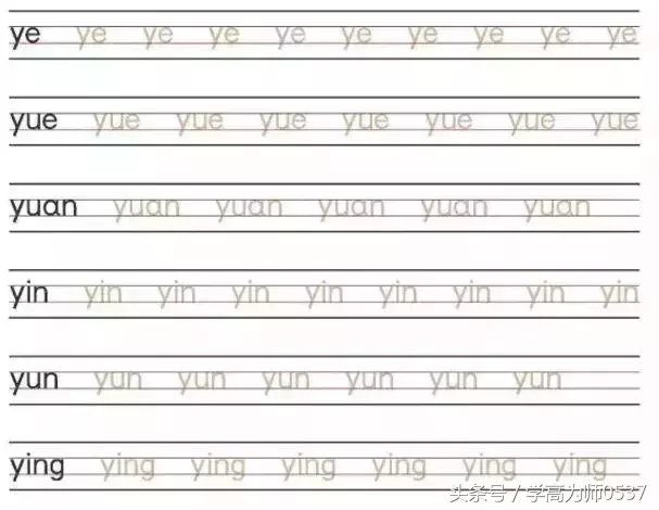 标准汉语拼音笔画书写顺序 引导孩子正确书写汉语拼音字母