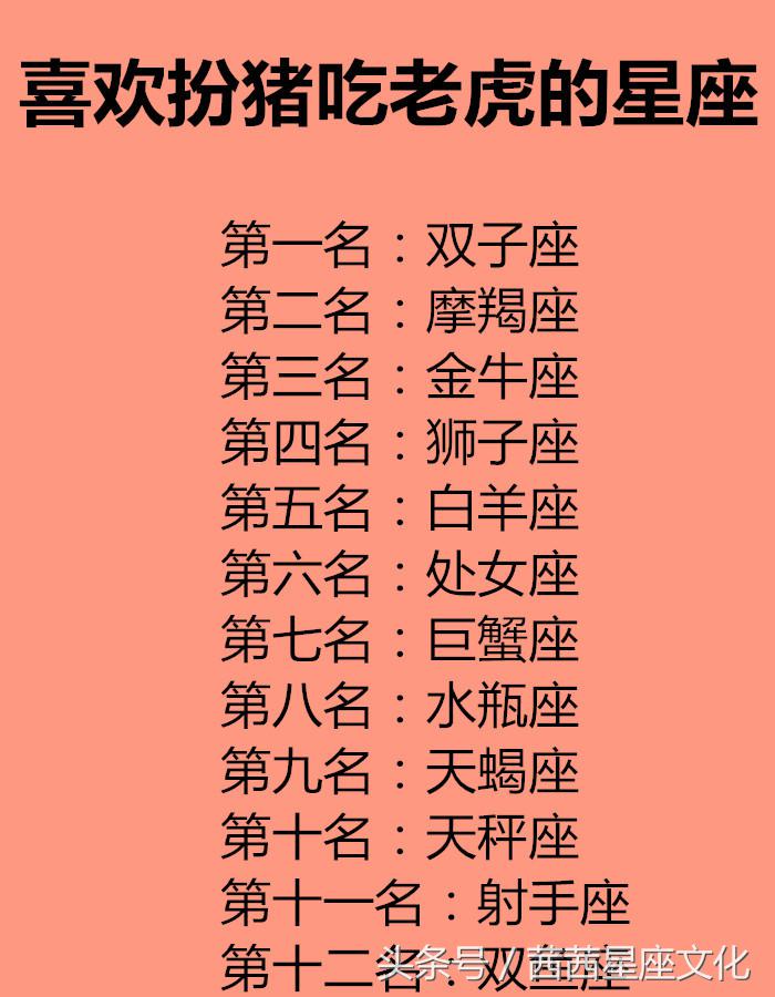 十二星座谁喜欢扮猪吃老虎，她平常容易钻牛角尖，做事冒冒失失的
