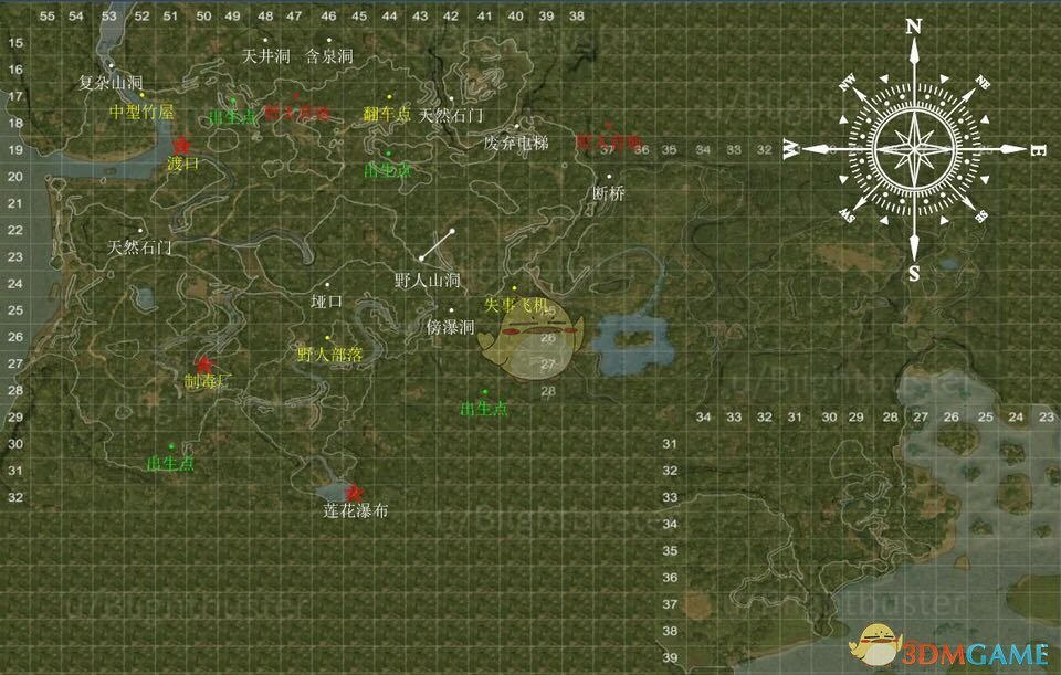 《绿色地狱》重要地点坐标位置介绍