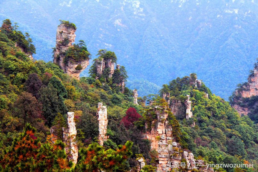 可乘索道下,也可以从天子阁走卧龙岭下山到十里画廊游--寿星迎宾,向