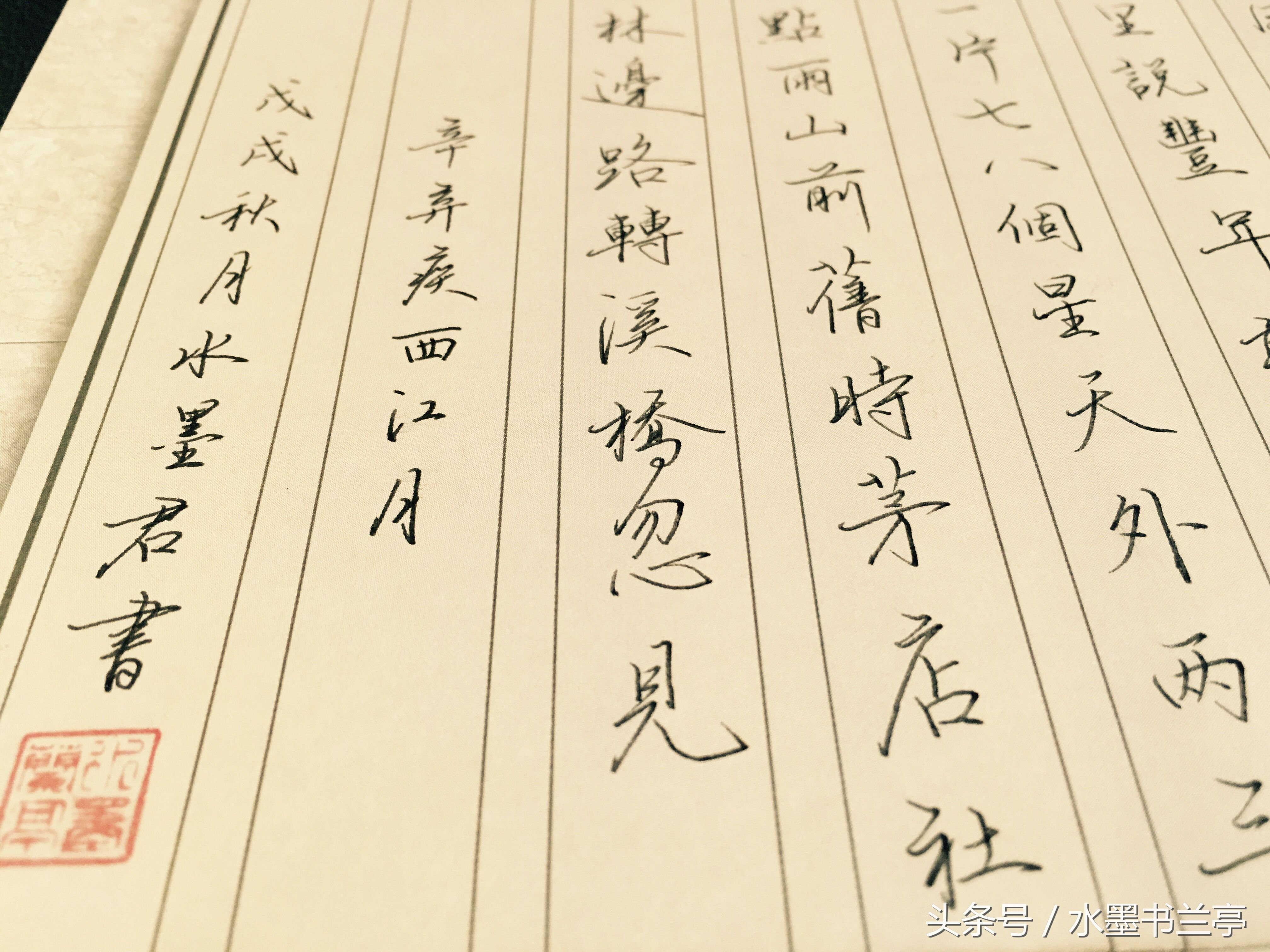 钢笔行书:辛弃疾《西江月.夜行黄沙道中》,看明月别枝惊鹊