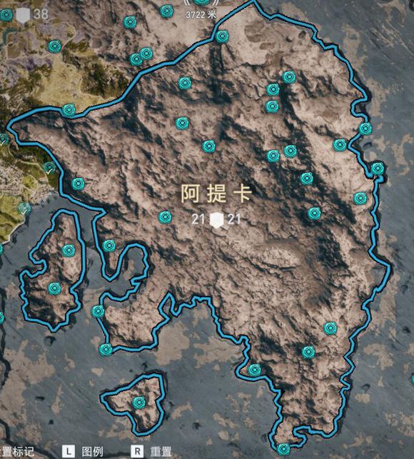 《刺客信条：奥德赛》全奥利哈刚地图位置一览