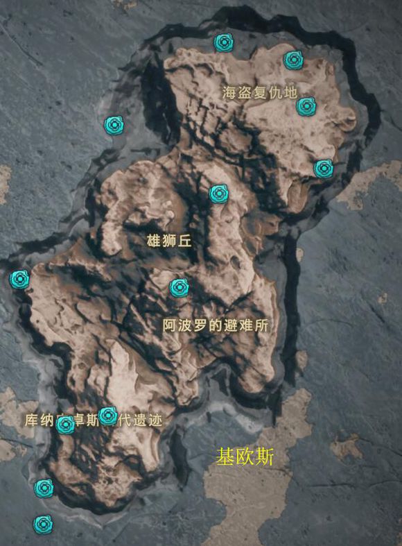 《刺客信条：奥德赛》全奥利哈刚地图位置一览