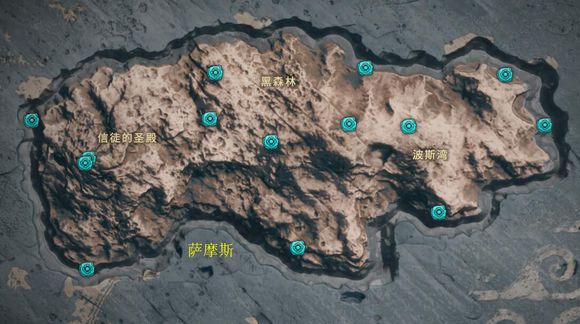 《刺客信条：奥德赛》全奥利哈刚地图位置一览