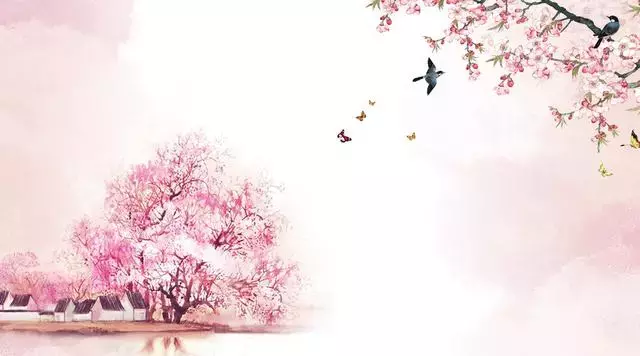 桃花盛开如云霞满天，粉嫩花瓣舞春风，诗意盎然醉人心扉。