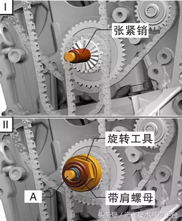 高清，大众EA888发动机正时链条和高压油泵安装拆解