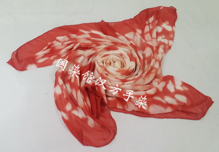 《红楼梦》色彩系列之朱红花瓣桑蚕丝围巾
