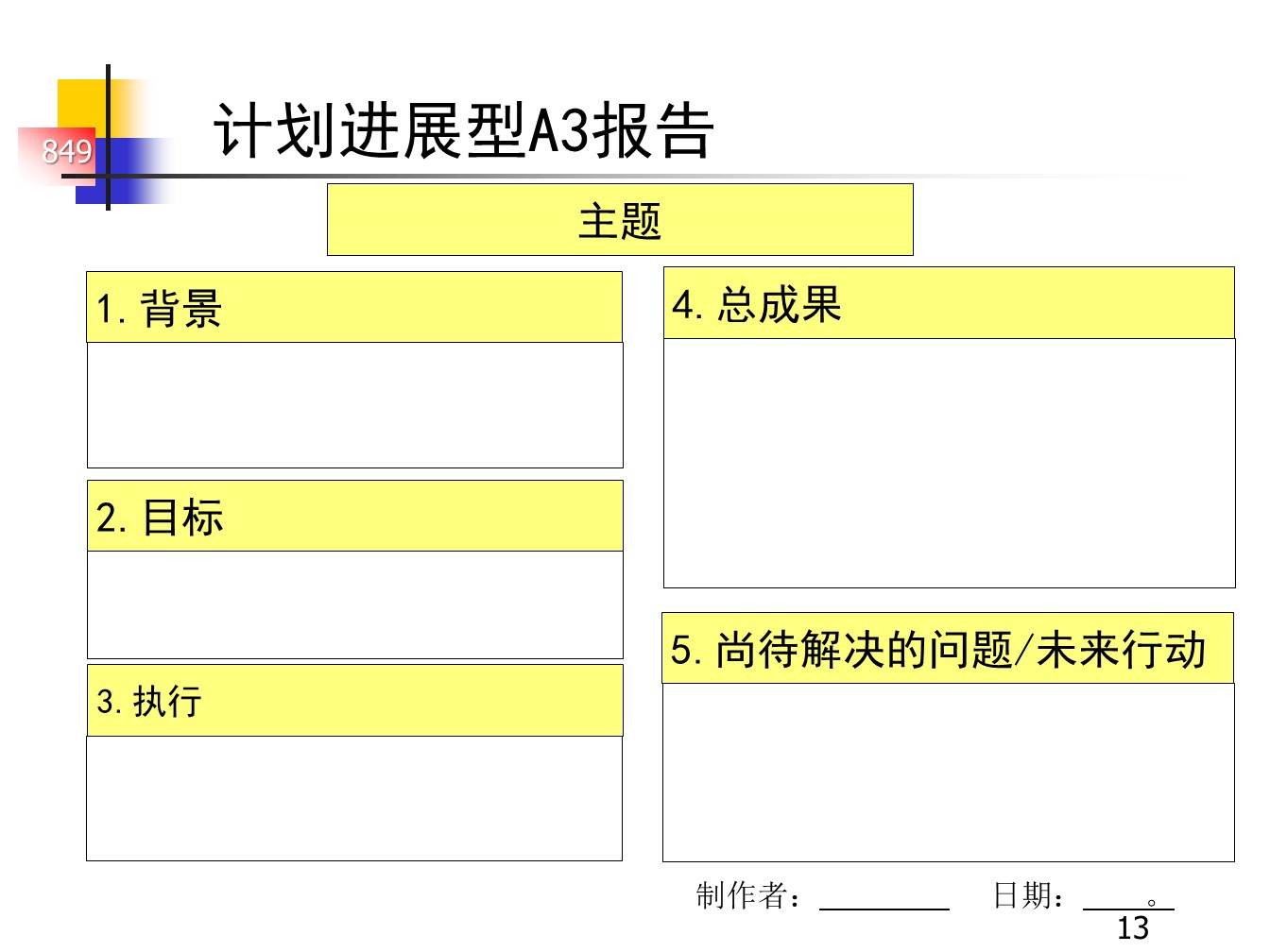 丰田的A3报告，一页纸的报告