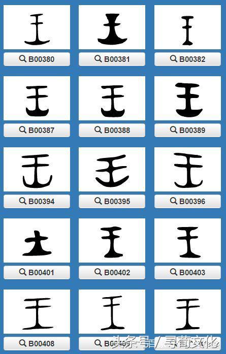 王字原始字形图片