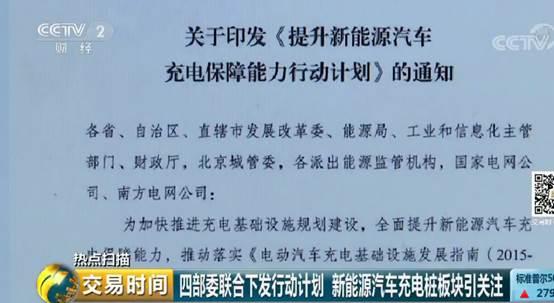 四部委联合下发的新能源汽车充电行动计划 “亮”了这些板块！