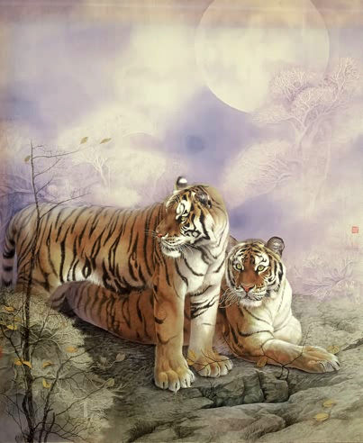 工笔画虎图片 工笔龙图片大全-世界十大之最