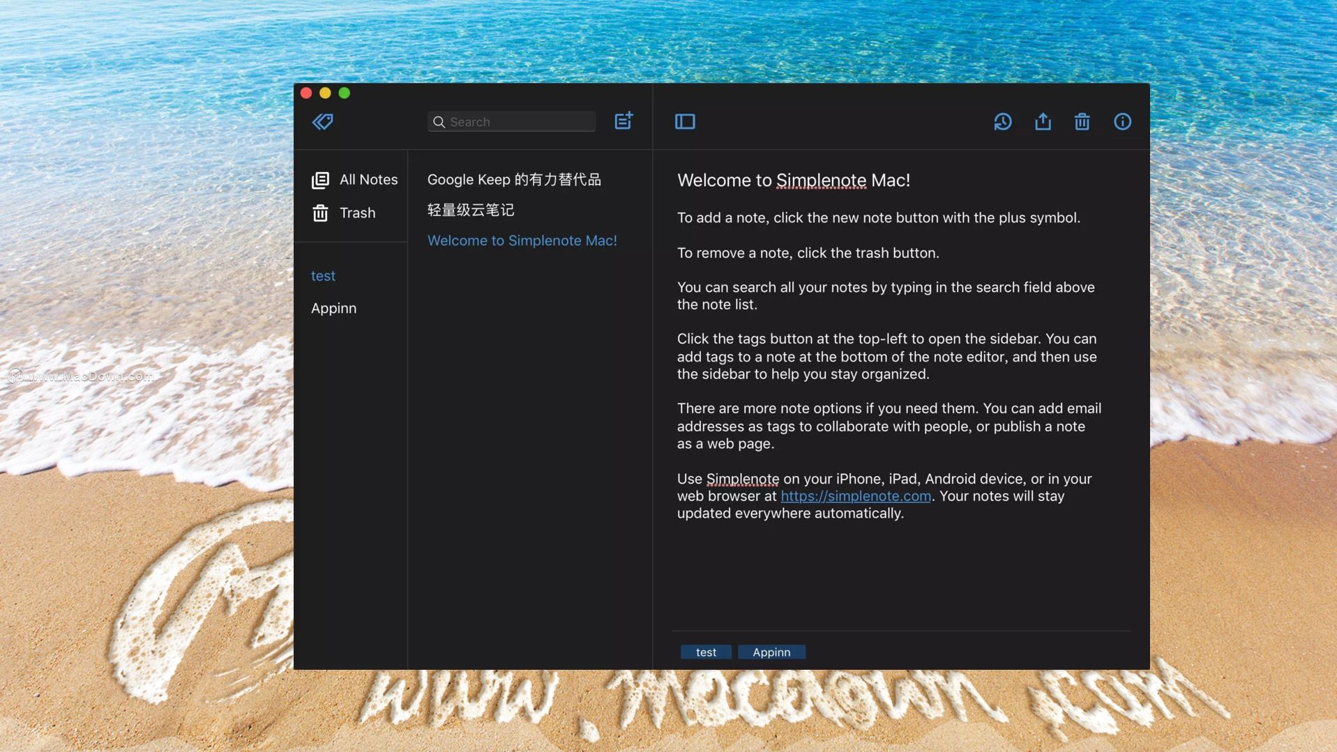 Simplenote for Mac(纯文本笔记软件)