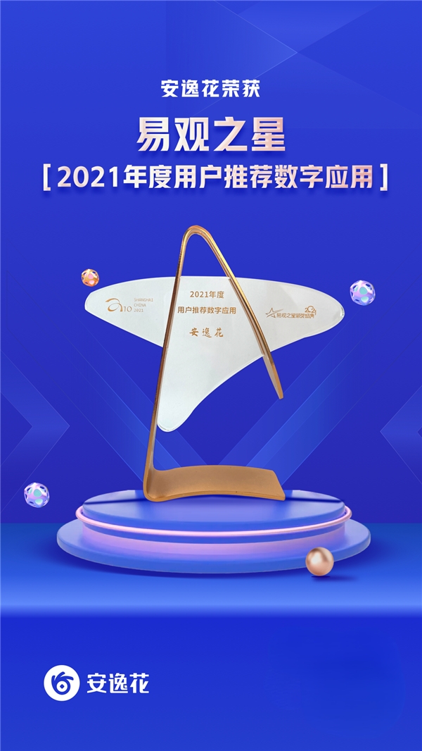 马上消金安逸花APP荣获易观之星“2021年度用户推荐数字应用”称号