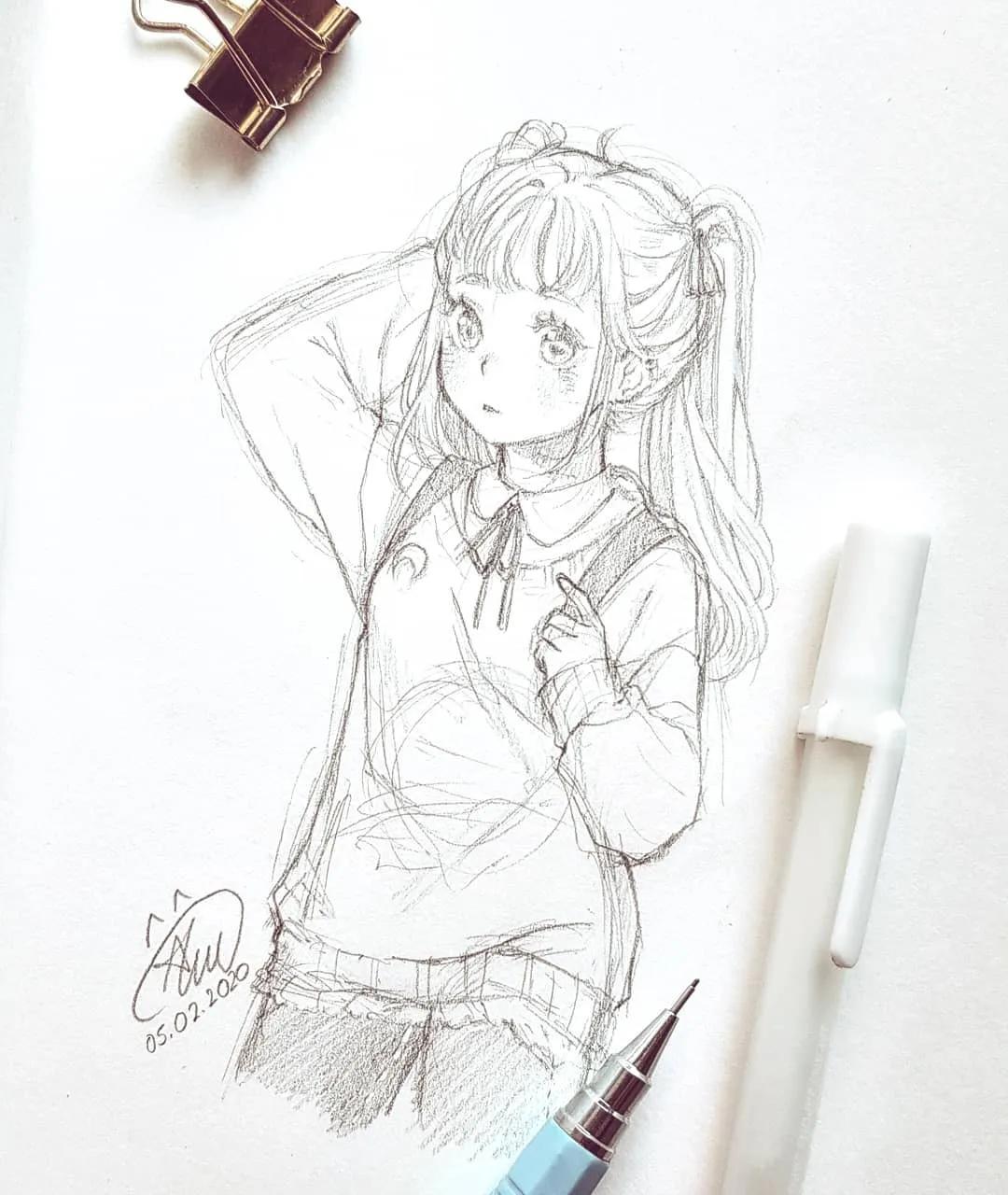 怎么画动漫人物 动漫少女简笔画-起航号