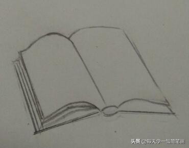 一本打开的书简笔画步骤图片