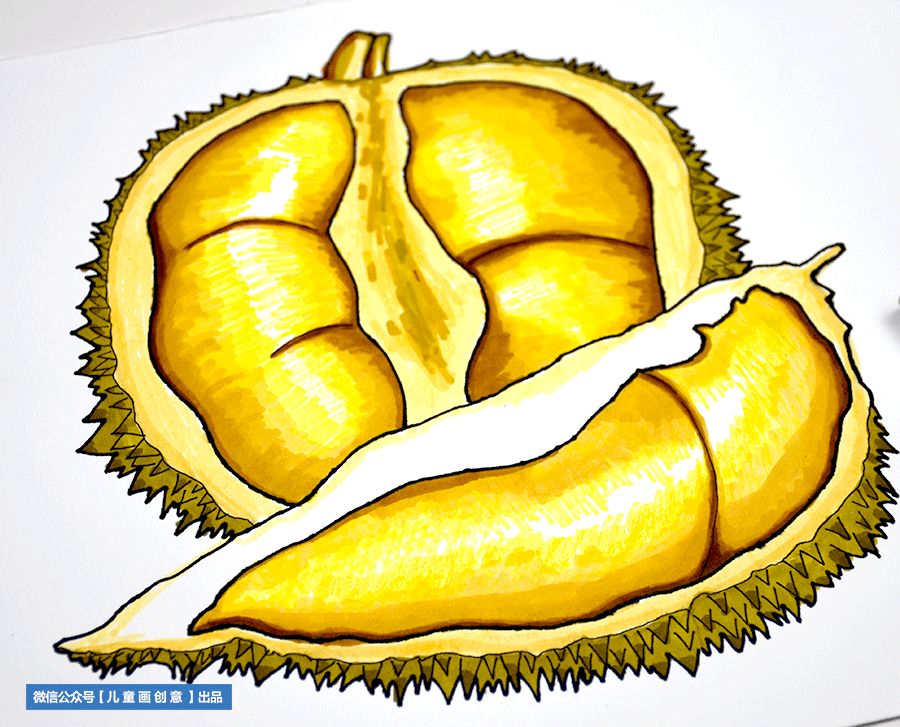 儿童画足球一等奖(儿童画教程|趣味水彩笔画水果之王)
