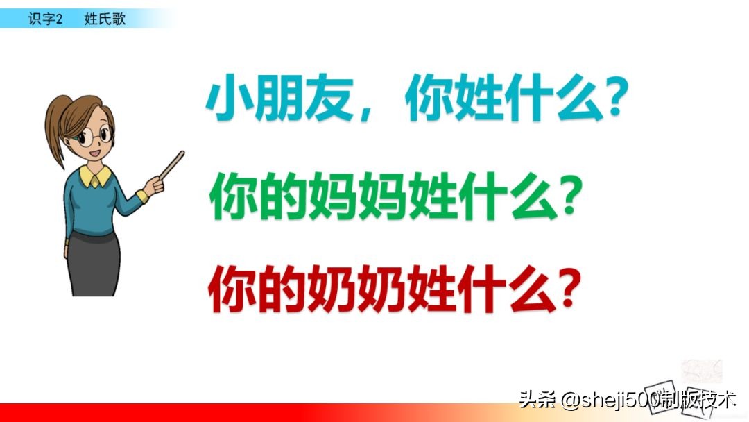 【预习】部编版一年级语文下册识字2《姓氏歌》知识点+图文讲解