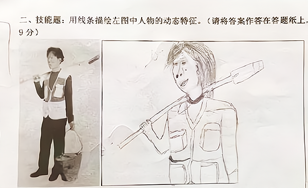 看到学生的美术试卷，老师哭笑不得，直呼：我没有这样的学生