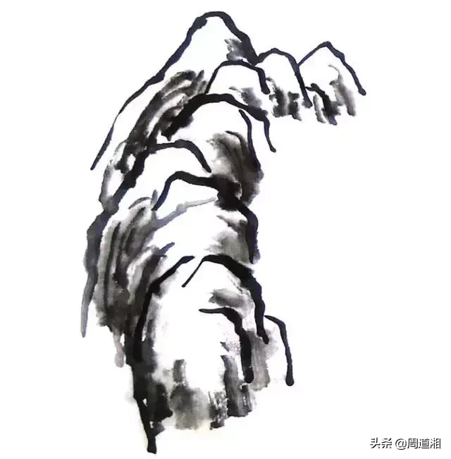 国画教程|山的表现方法、山石墨法及山坡路径、泉水瀑布的画法