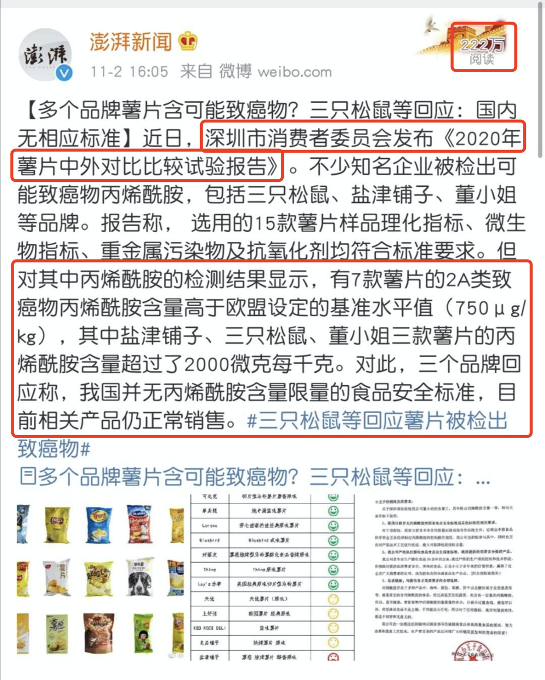 多品牌薯片检出3-MCPD 食用安全引关注
