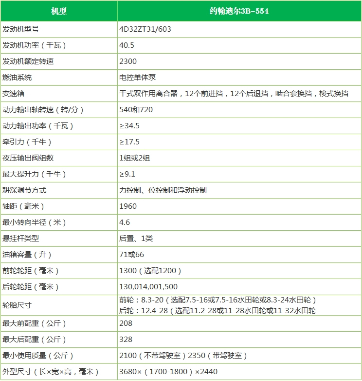 约翰迪尔554新车价格农机报价