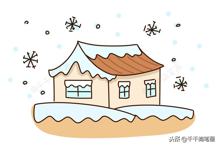 冬天到了可以干什么简笔画(冬日雪景简笔画)