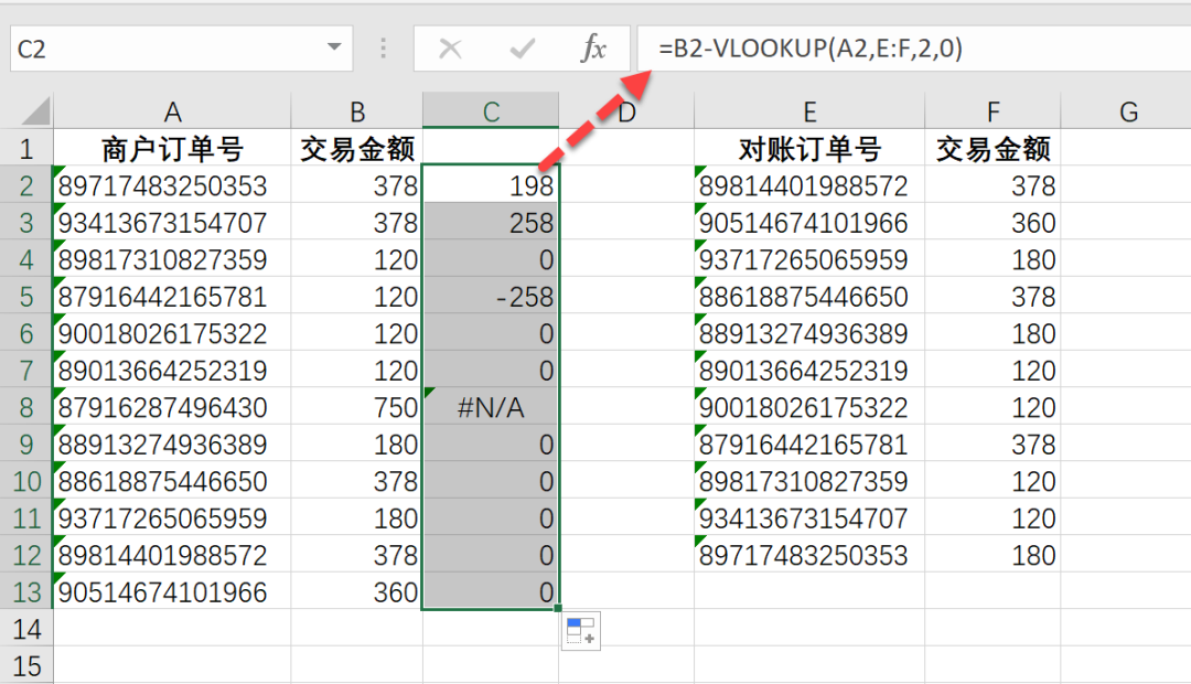 2个方法，分分钟搞定格式不同的对账