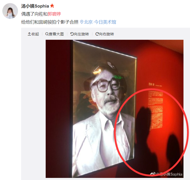 偶遇向佐一家看画展，郭碧婷素颜出镜被夸很美，小奶皇长得很可爱