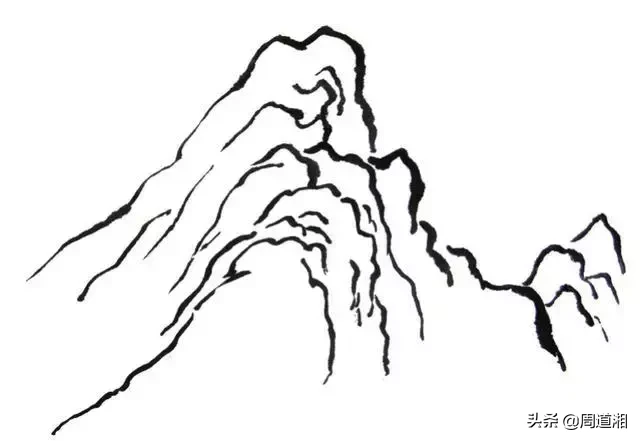国画教程|山的表现方法、山石墨法及山坡路径、泉水瀑布的画法