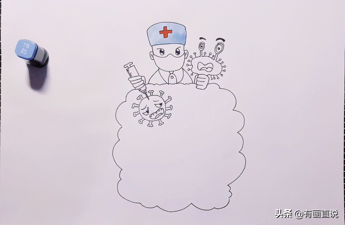 创意儿童画抗击疫情主题画三款，图文讲解+视频，在家学画画