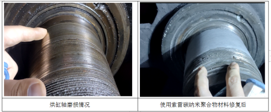 来看看新技术修复的烘缸轴磨损效果