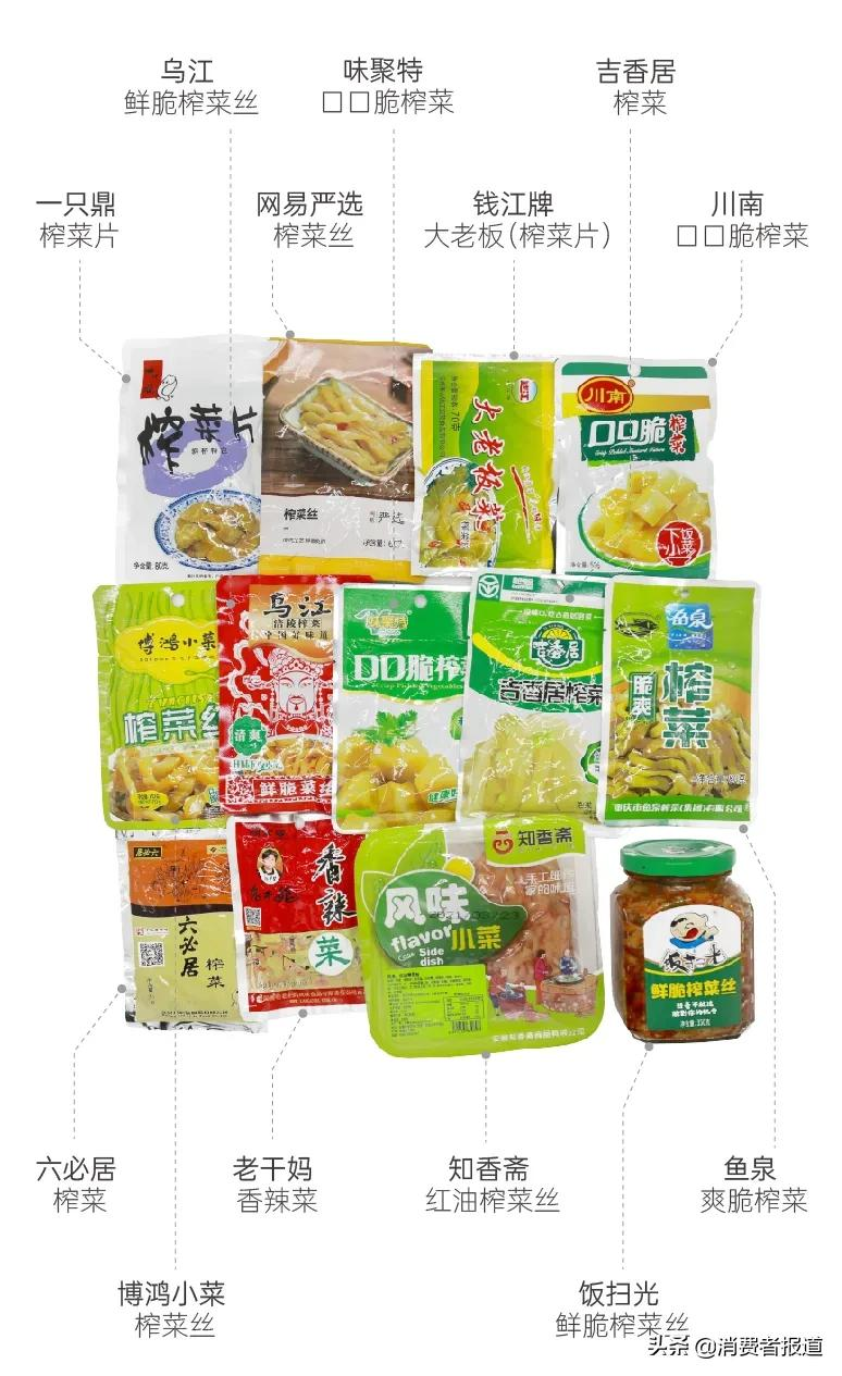 13款榨菜钠含量超标，多个盐品牌被检出问题