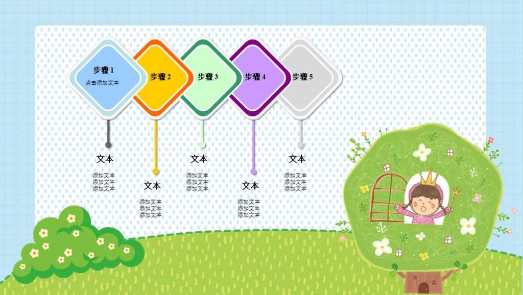 校园系列！第908期：可爱欢乐卡通儿童PPT模板，可直接编辑
