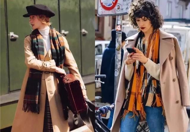 冬季搭配要会用“配饰”，各色围巾巧妙运用，秋冬时髦感倍增