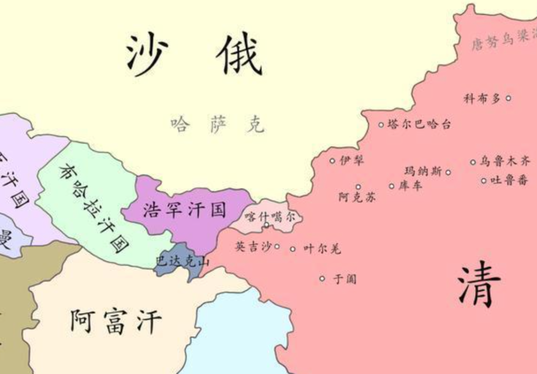 浩罕汗国位置图答案是这样的:确实在一开始,当时有个大臣沈葆桢提出