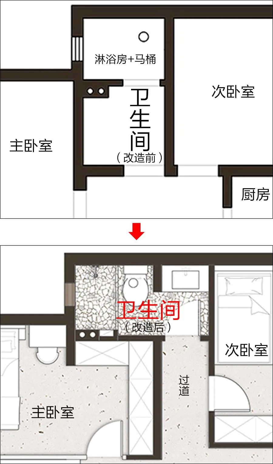 南京90㎡逆天改造二手房，狂拆6道墙！阳台变餐厅，主卧还更大