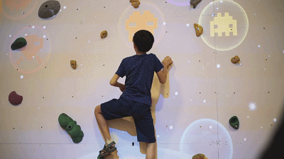 互动投影攀岩：传统攀岩遇上黑科技，不一样的飞檐走壁，值得体验