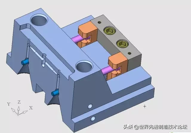 这个经典模具结构：4 面滑块+动模缩芯，无数人搞不定