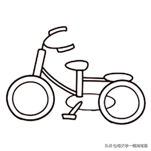 每天学一幅简笔画--自行车简笔画步骤图解教程