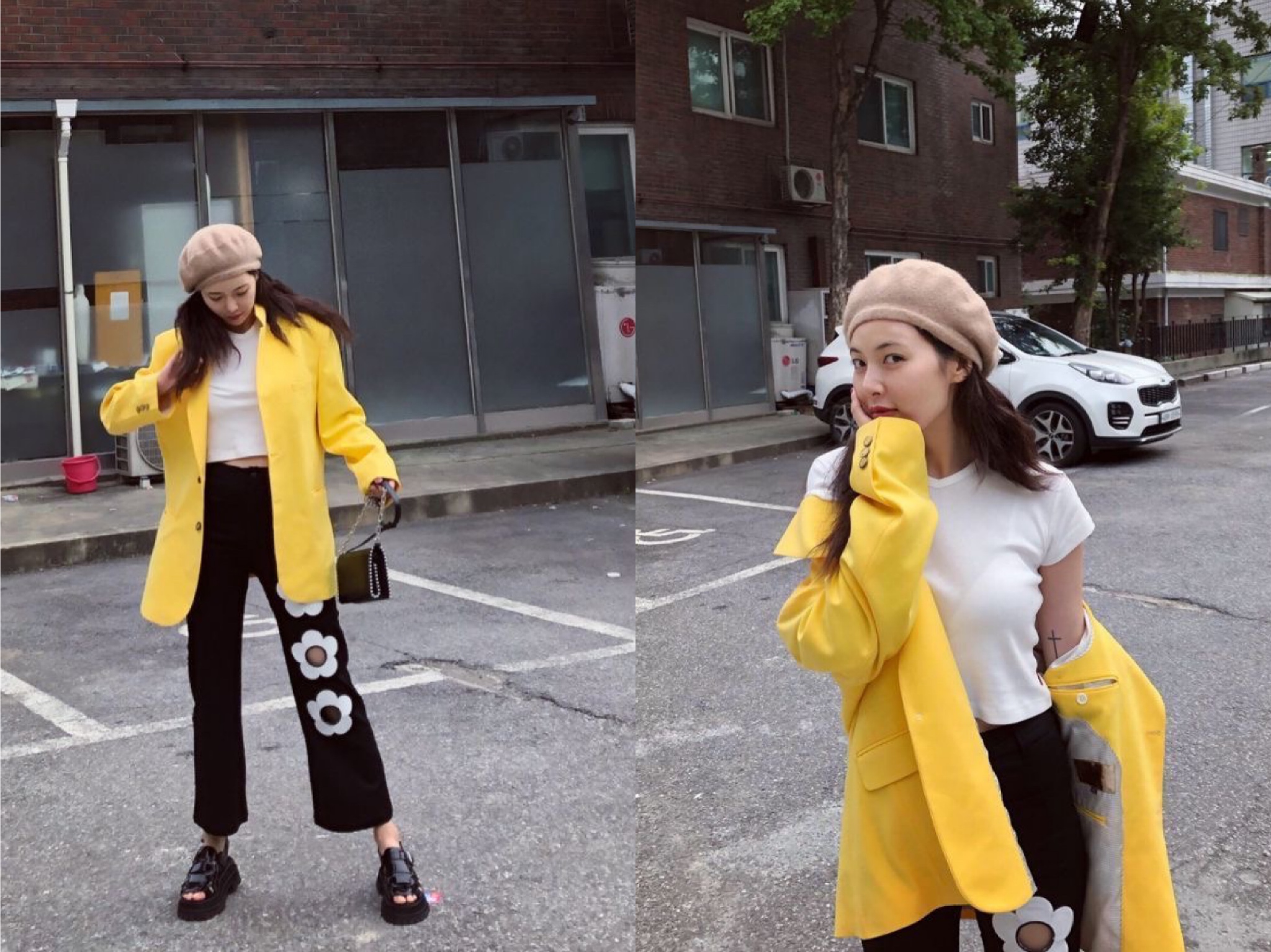 性感小野猫金泫雅，缤纷多彩初秋穿搭，色彩好不炫丽