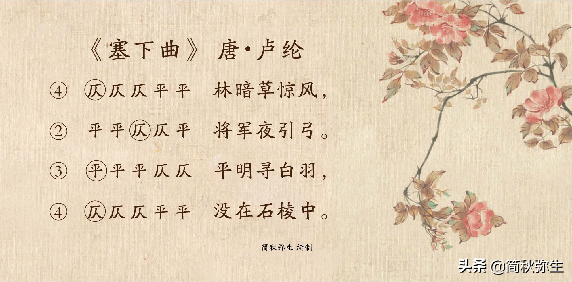 【诗词】4首五言绝句,4种平仄谱式——五言绝句近体诗的平仄谱