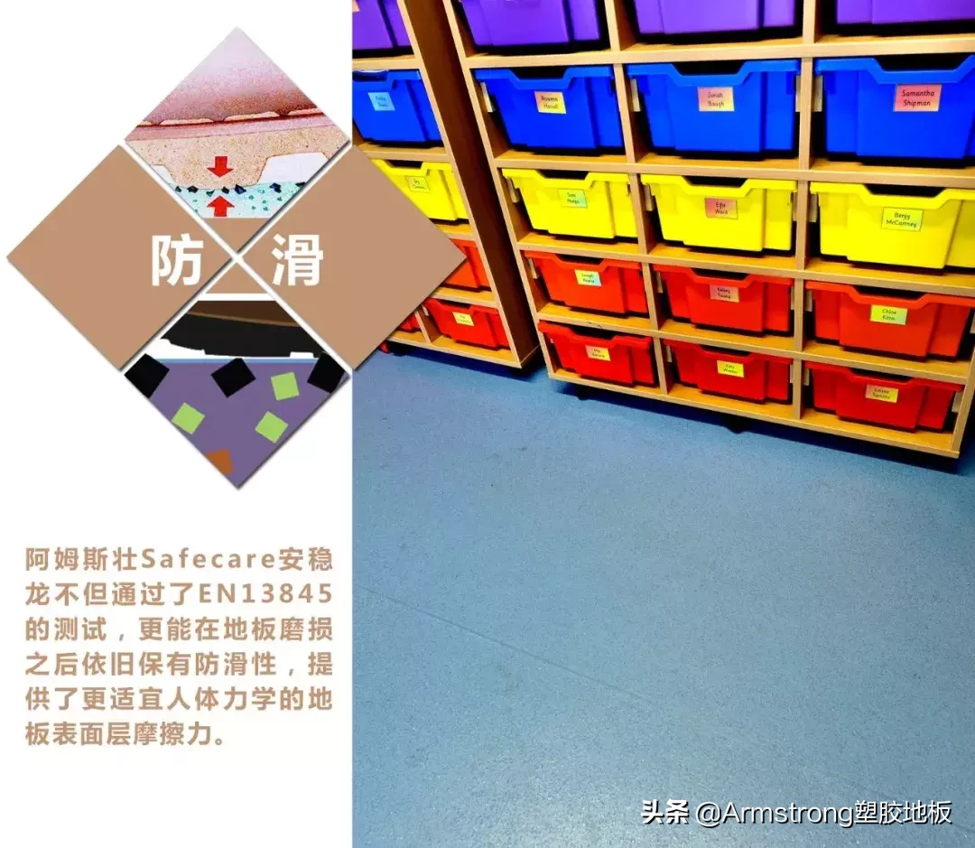 安心守护-稳步防滑-全进口安稳龙上市-阿姆斯壮-武汉塑胶地板