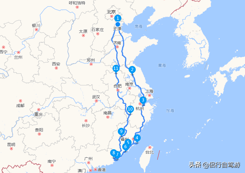 天津自驾旅行福建、粤东18天5100公里吃住游路线规划及费用明细