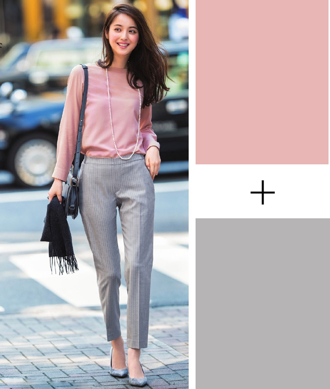 春天穿衣要讲究配色,粉 灰,教你穿出雅致的高级感