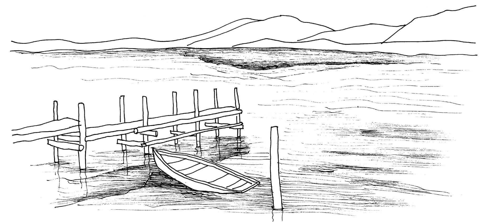 零基础钢笔画教程:分步骤教你画自然湖泊,简单易学,快来学习吧