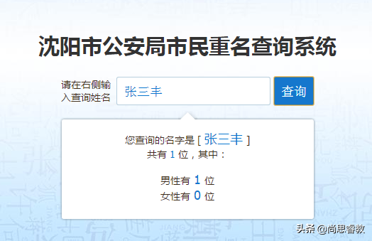 沈阳重名查询,沈阳重名查询系统入口