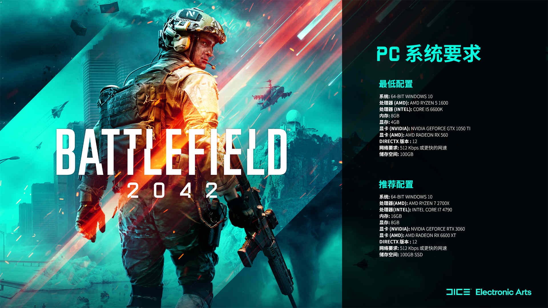 战地2042配置要求 什么配置能玩 官方配置建议一览