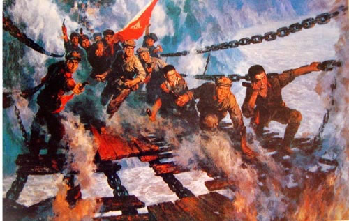 红军强渡铁索桥图片